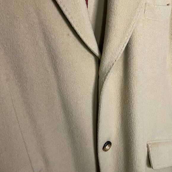 Wool Cashmere Trench Coat XL MEN TreVero Double Breasted Camel Tan Vintage - Picture 7 of 14